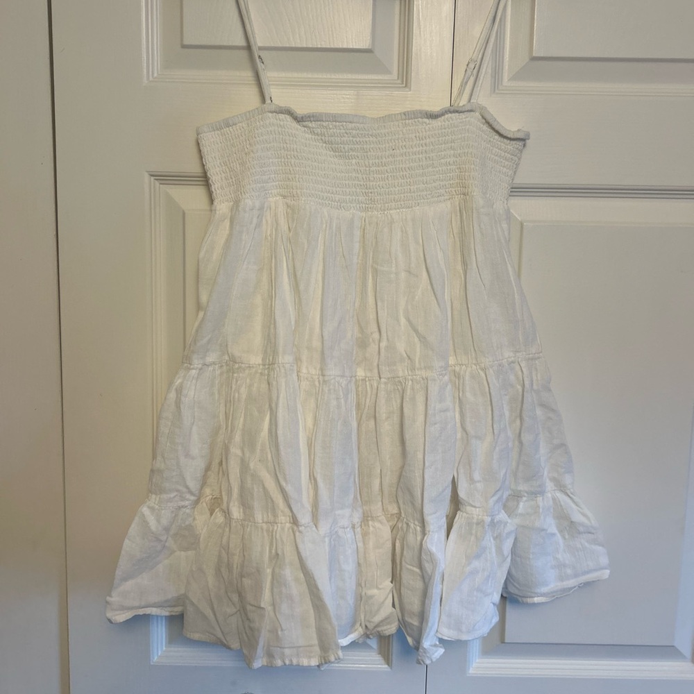 Zara Cream Smocked Textured Top
